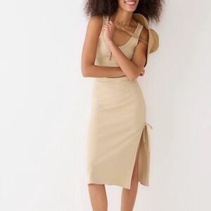 J.Crew Ruched midi dress in vintage rib xs
